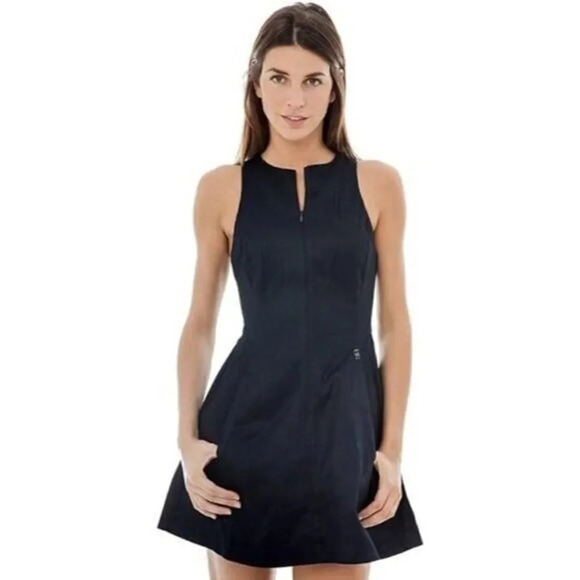 G Star Raw Dark Blue Borealis Denim Zip Front Mini Dress XS - Picture 1 of 6